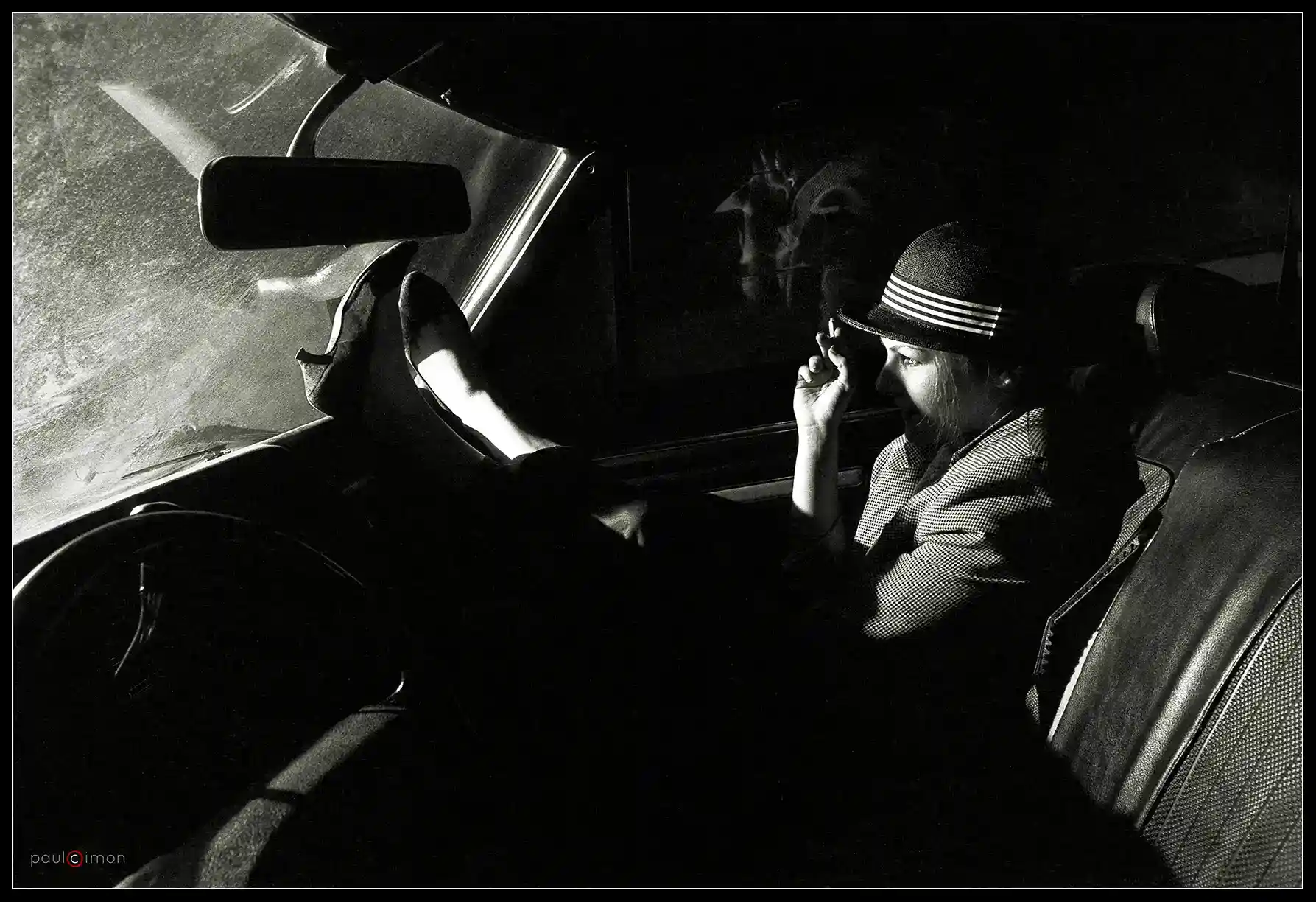 Annie assis dans Chevelle ( juin 1984 )